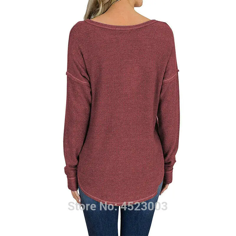 New Autumn Womens Solid T-Shirts Waffle Knit Long Sleeve Ladies Casual Tunic Tops
New Autumn Womens Solid T-Shirts Waffle Knit Long Sleeve Ladies Casual Tunic Tops