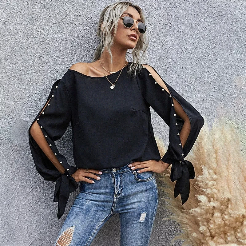 2020 new women's bottom pearlescent open sleeve crew neck solid color fashion shirt top spring autumn casual slim fit women's sh
2020 new women's bottom pearlescent open sleeve crew neck solid color fashion shirt top spring autumn casual slim fit women's sh