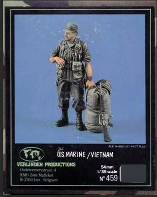 

1/35 USMC MARINE Soldier With Seabag M16 VIETNAM Resin Model Kits VERLINDEN #459 Unassembled Uncolored