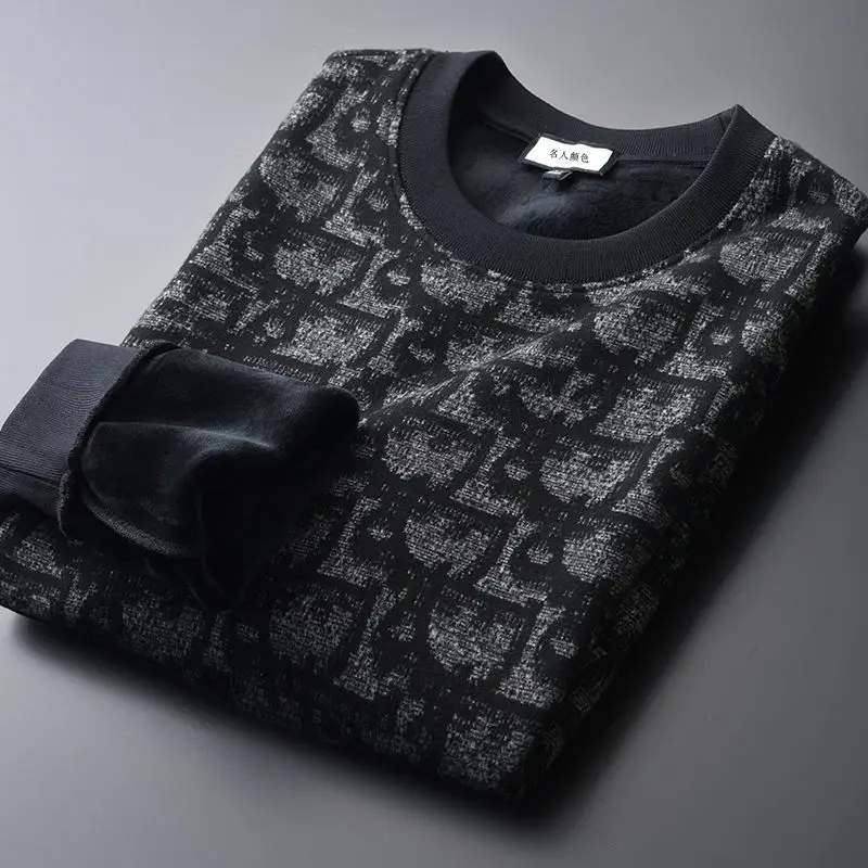 Men's plush and thickened round neck sweater autumn and winter 2020 new yarn dyed fleece soft jacquard Pullover
Men's plush and thickened round neck sweater autumn and winter 2020 new yarn dyed fleece soft jacquard Pullover