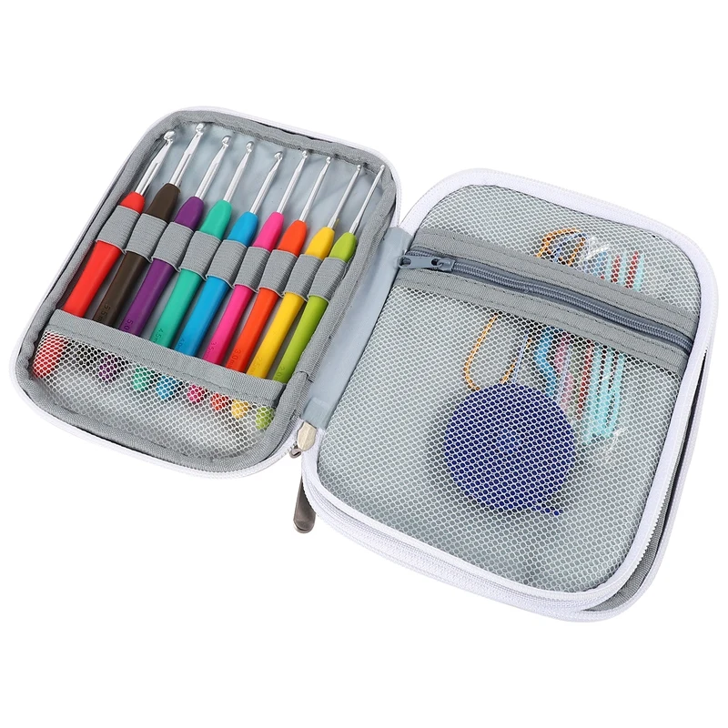 Crochet Hook Set with Storage Box, Pompom Maker Sewing Needle Crochet for Beginners Skilled DIY Crochet
Crochet Hook Set with Storage Box, Pompom Maker Sewing Needle Crochet for Beginners Skilled DIY Crochet
