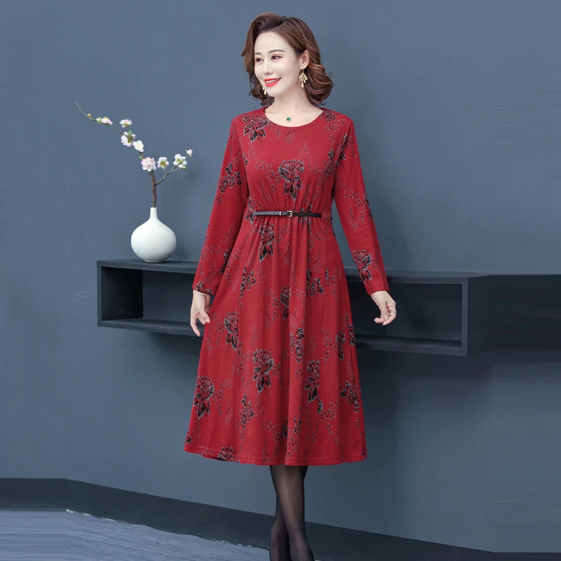 O-Neck Woman's Dress Long Sleeve Elegant Floral Ladies Long Dress with Sashes Loose Female Dresses for Lady Outwear
O-Neck Woman's Dress Long Sleeve Elegant Floral Ladies Long Dress with Sashes Loose Female Dresses for Lady Outwear