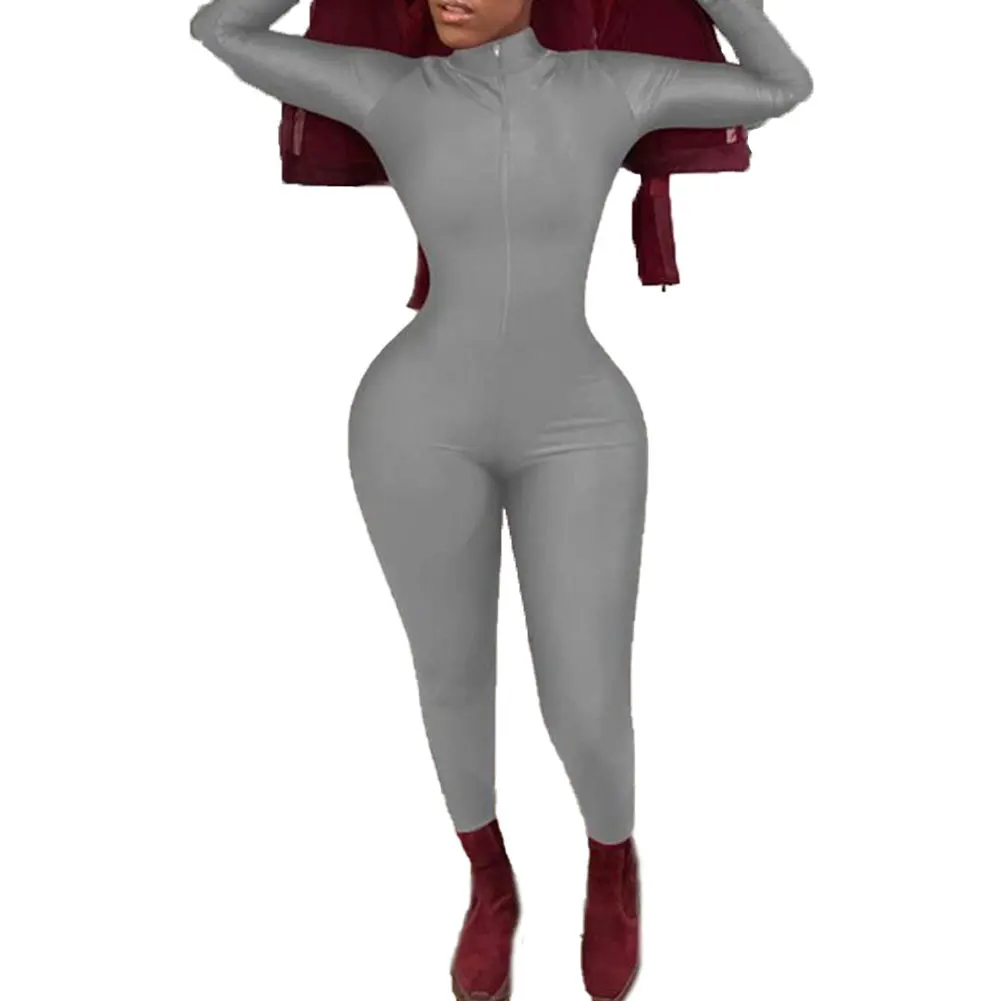 2020 Новое поступление Модный женский сексуальный однотонный комбинезон с длинным рукавом на молнии спереди Облегающий и плотный слитный
2020 Новое поступление Модный женский сексуальный однотонный комбинезон с длинным рукавом на молнии спереди Облегающий и плотный слитный