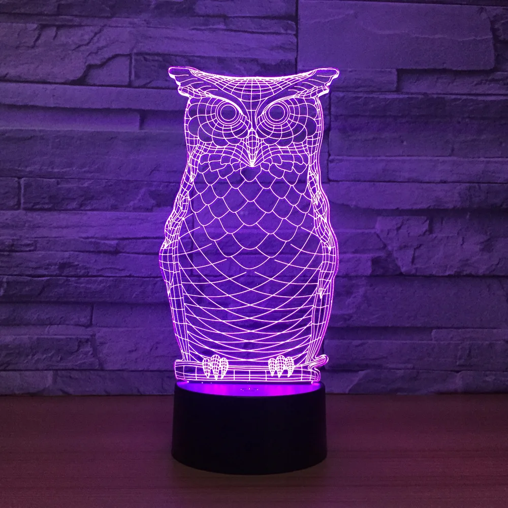 Creative Owl 3D LED RGB Night Light 7 Color Change Desk Light Action Figures Kids Home Christmas Toys
Creative Owl 3D LED RGB Night Light 7 Color Change Desk Light Action Figures Kids Home Christmas Toys