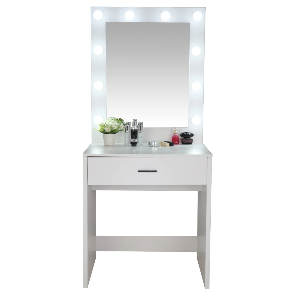 Four Colors Dressers FCH Large-Mirror Single-Drawer Dressing Table With Light Cannon Warm (70 x 48.5 x 76-159.5)cm 
Four Colors Dressers FCH Large-Mirror Single-Drawer Dressing Table With Light Cannon Warm (70 x 48.5 x 76-159.5)cm