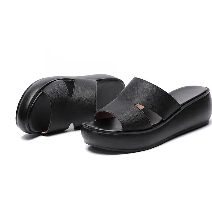 Women Summer Slippers Casual Shoes Genuine Leather Wedges Platform Slippers Women Sandals High Heel Slides
Women Summer Slippers Casual Shoes Genuine Leather Wedges Platform Slippers Women Sandals High Heel Slides