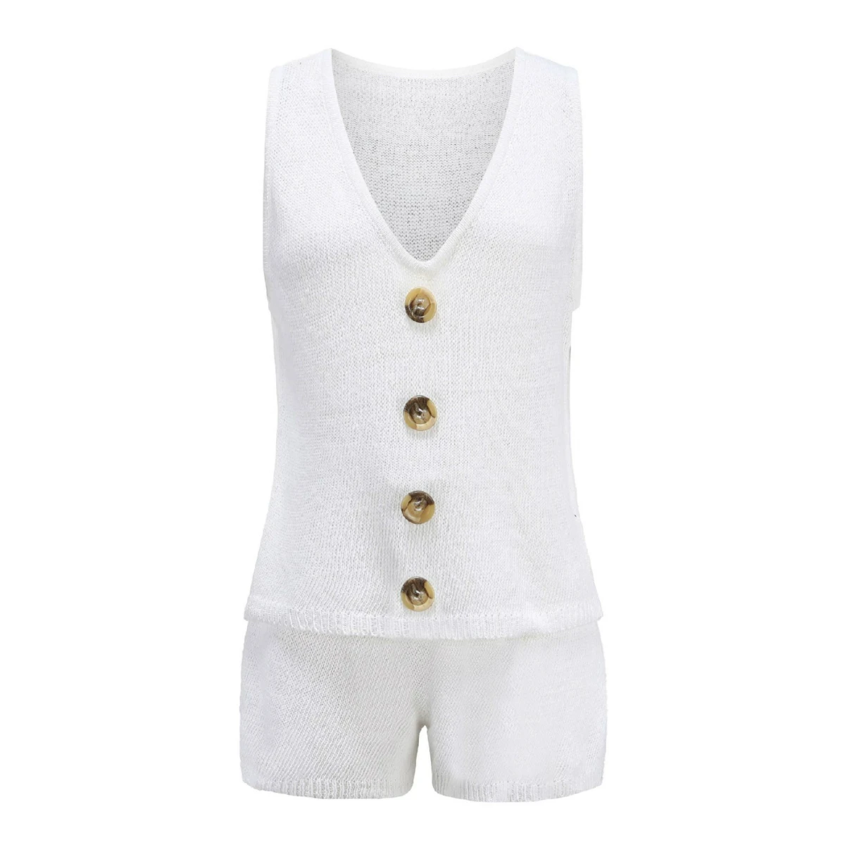 Brand New Solid Button Women Set Sexy Knit Vest Shorts Women's Suit Summer Casual Lady V Neck Sweates Suit Home Sets S-XL
Brand New Solid Button Women Set Sexy Knit Vest Shorts Women's Suit Summer Casual Lady V Neck Sweates Suit Home Sets S-XL