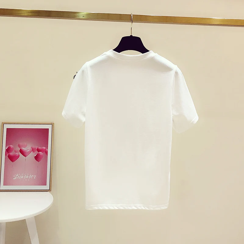 Handmade Three-Dimensional Flower T-shirt for Women 2021 Summer New Korean Style Floral Round Neck Short Sleeve Top Casual Tee
Handmade Three-Dimensional Flower T-shirt for Women 2021 Summer New Korean Style Floral Round Neck Short Sleeve Top Casual Tee