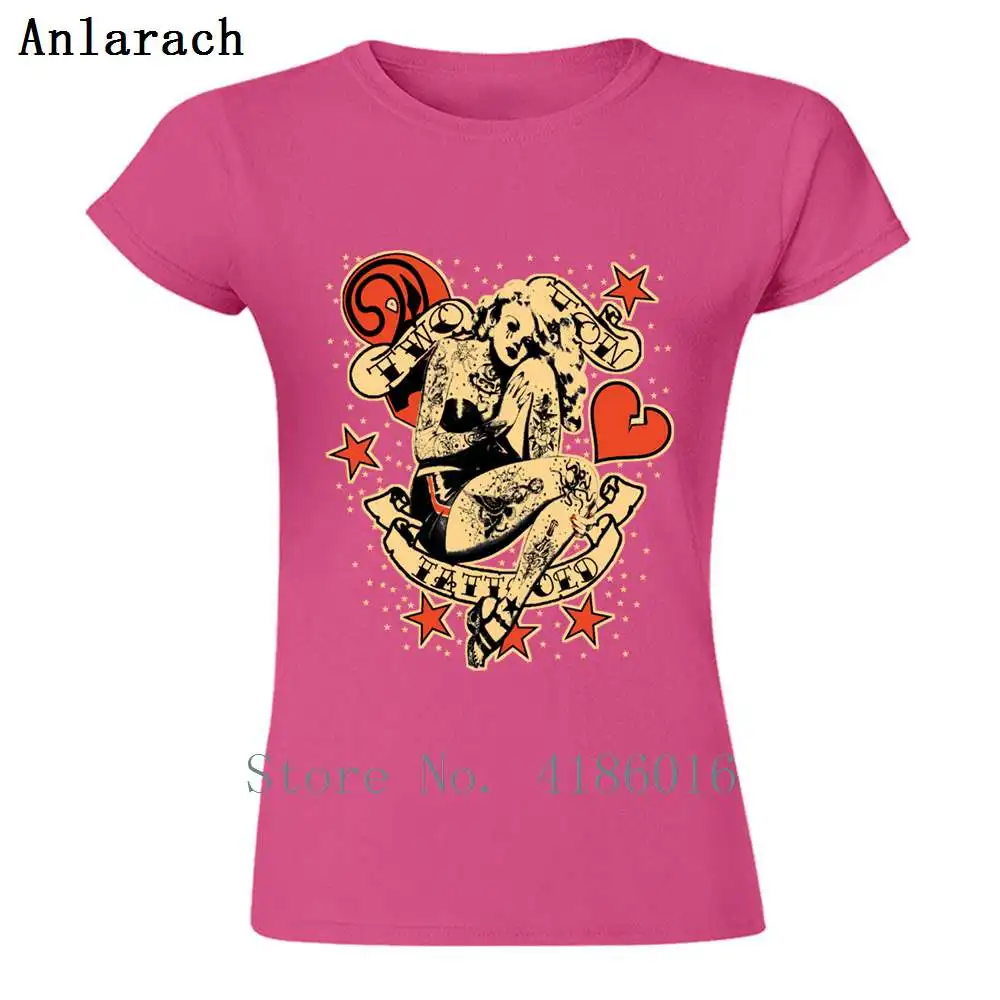 Screwed Tattooed Pin Up Zombie Women T Shirt Gift Tee Printed Cool Pictures Summer Humor Crew Neck | Женская одежда