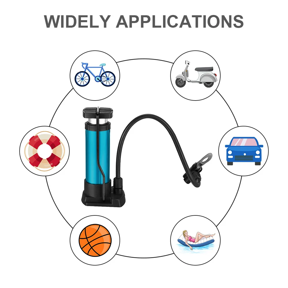 Portable High Pressure Tire Air Pump 100PSI Bike Pump Aluminum Alloy Mountain Bike Inflator Foot Cycling Car Pumping Air Pump
Portable High Pressure Tire Air Pump 100PSI Bike Pump Aluminum Alloy Mountain Bike Inflator Foot Cycling Car Pumping Air Pump