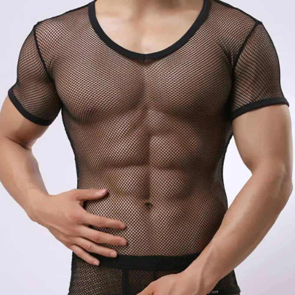 Sexy Men Mesh See Through T-Shirt Fishnet Hollow Clubwear Streetwear Perform Male Short Sleeve Top Undershirt Top Tee
Sexy Men Mesh See Through T-Shirt Fishnet Hollow Clubwear Streetwear Perform Male Short Sleeve Top Undershirt Top Tee