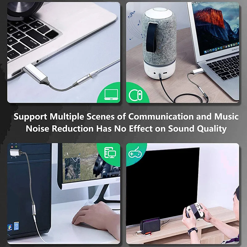 2-In-1 USB Audio Adapter USB to 3.5mm Jack TRS AUX Gaming Headset Adapter Headset Microphone HIFI Audio Adapter
2-In-1 USB Audio Adapter USB to 3.5mm Jack TRS AUX Gaming Headset Adapter Headset Microphone HIFI Audio Adapter