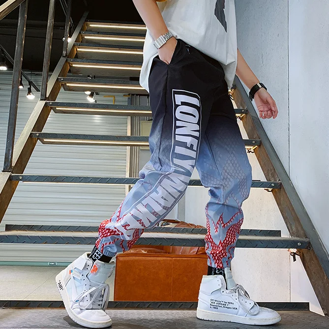 Men Streetwear Pants Loose Sport Elastic waist Ankle Trousers Casual Fitness Couples Harem Gradient Jogger | Мужская одежда
