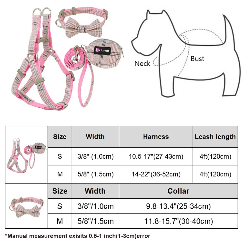 Soft Dog Harness and Leash Set Adjustable Nylon Chihuahua Dog Collar For Small Medium Dogs Pet Products Walking
Soft Dog Harness and Leash Set Adjustable Nylon Chihuahua Dog Collar For Small Medium Dogs Pet Products Walking