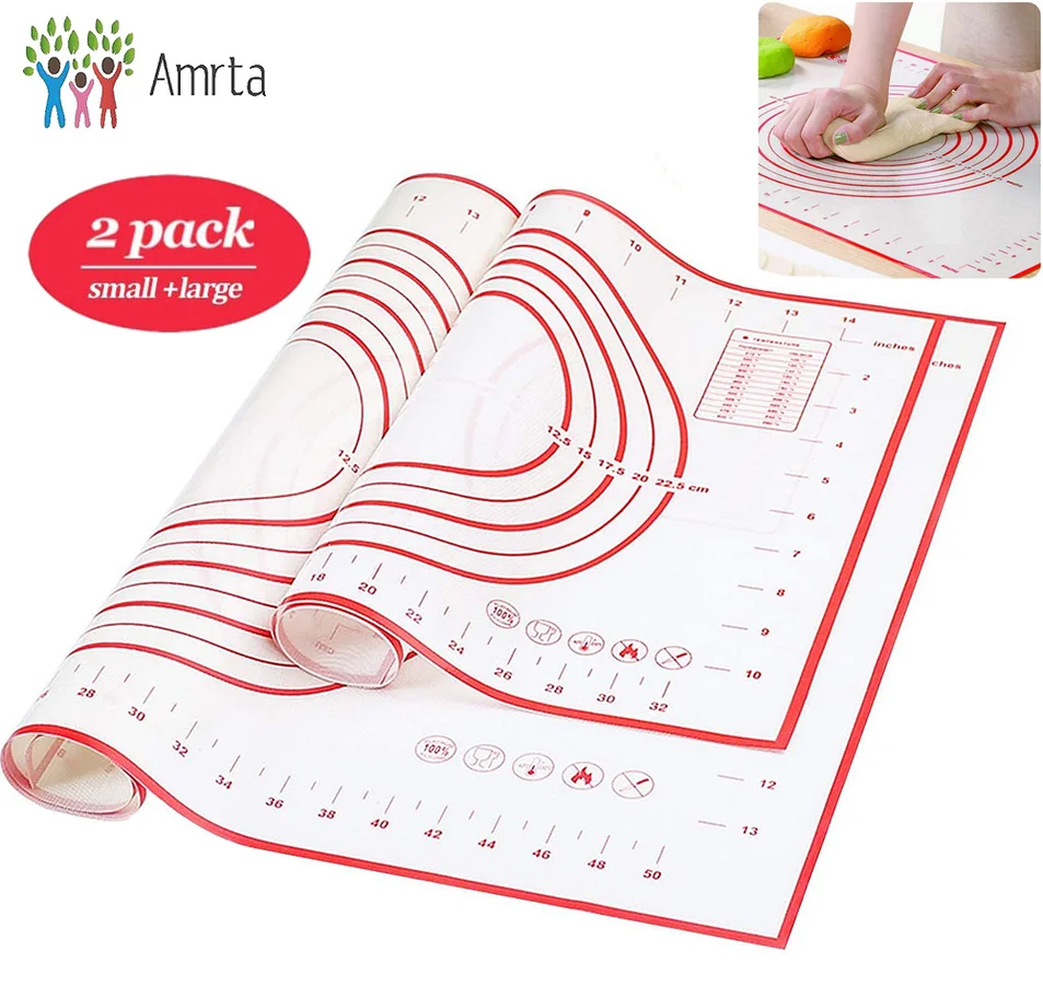 2 шт., силиконовые коврики для выпечки, с нескользящим покрытием 
2 шт., силиконовые коврики для выпечки, с нескользящим покрытием