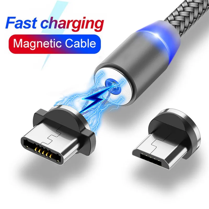 Магнитный кабель Micro USB Type-C для iPhone 7 8 X XR Samsung A50 A51 A70 S20 Ultra S11 Huawei Xiaomi провод 1 м |