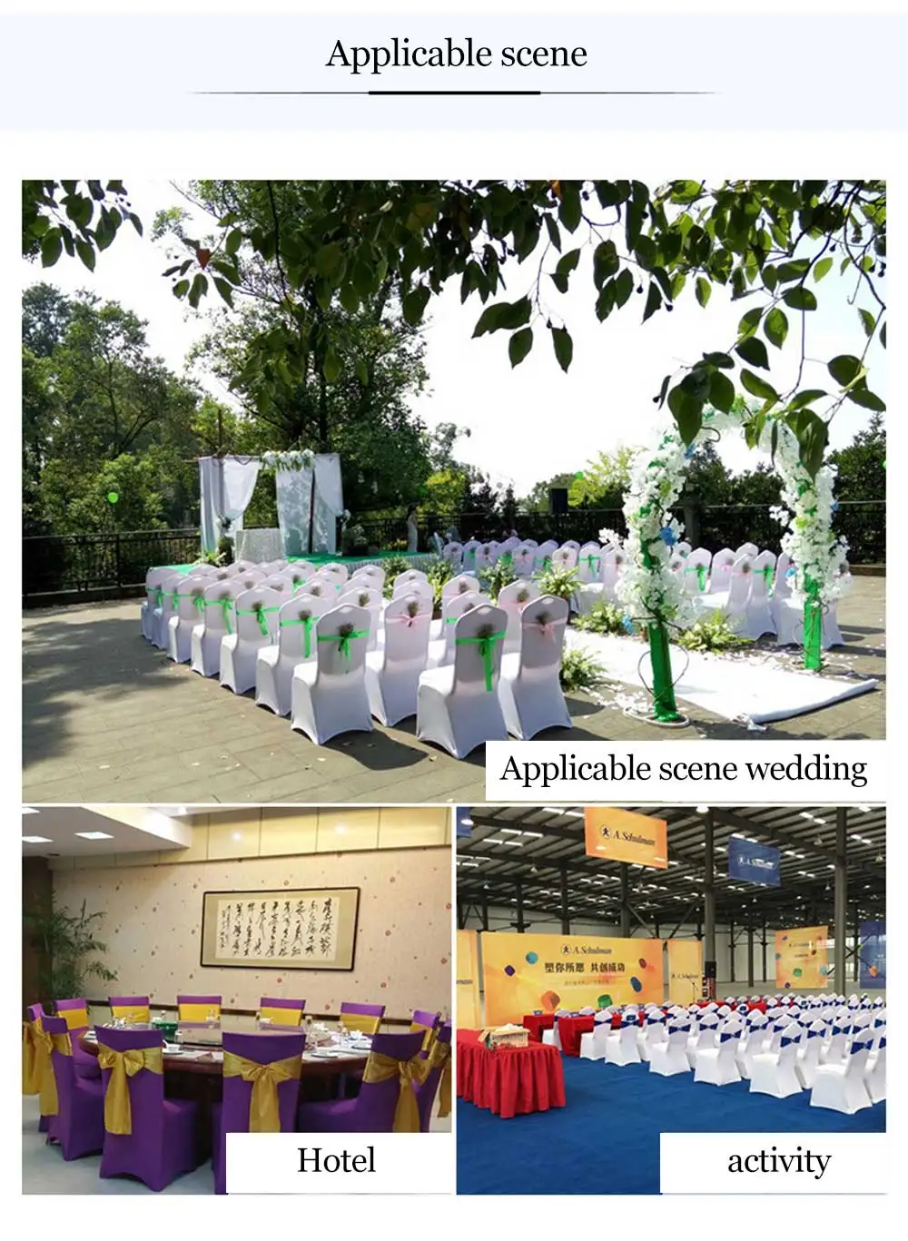 Stretch Spandex Chair Cover for Wedding Banquet Anniversary Party Event Decor Removable Solid color All inclusive Chair Covers
Stretch Spandex Chair Cover for Wedding Banquet Anniversary Party Event Decor Removable Solid color All inclusive Chair Covers
