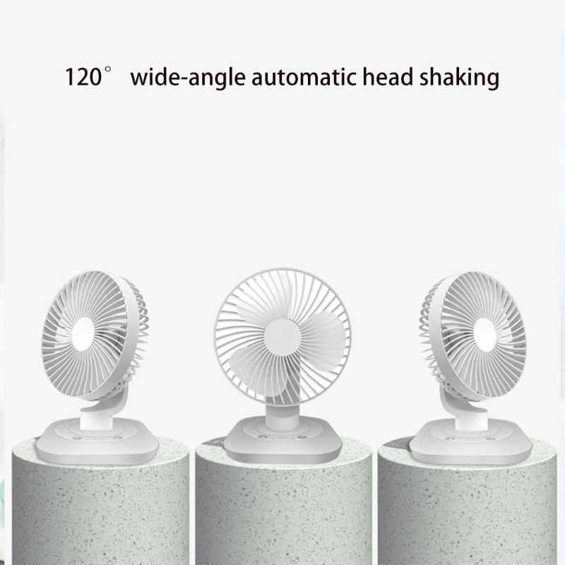 3000mAh USB Rechargeable 120 Degree Oscillation Desk Fan 3 Gear Shaking Head Fan
3000mAh USB Rechargeable 120 Degree Oscillation Desk Fan 3 Gear Shaking Head Fan