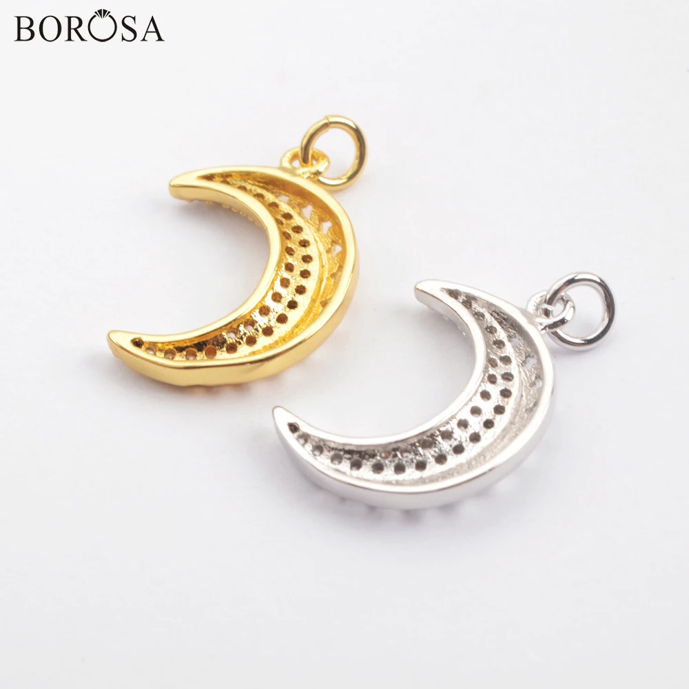 BOROSA 10/15Pcs Moon Shape Pendant Necklace Accessories Gold Charms Micro Pave CZ Carved Star for Necklace Women Jewelry WX1354
BOROSA 10/15Pcs Moon Shape Pendant Necklace Accessories Gold Charms Micro Pave CZ Carved Star for Necklace Women Jewelry WX1354