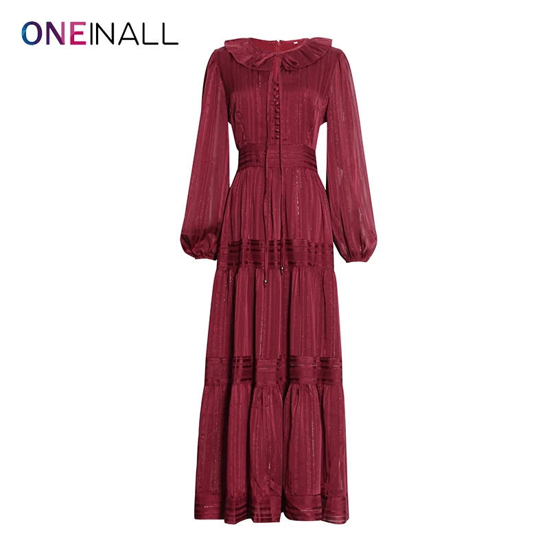 ONEINALL Casual Solid Maxi Dresses For Women Lapel Long Sleeve High Waist Slimming Solid Vintage Dress Females 2021 Autumn Style
ONEINALL Casual Solid Maxi Dresses For Women Lapel Long Sleeve High Waist Slimming Solid Vintage Dress Females 2021 Autumn Style