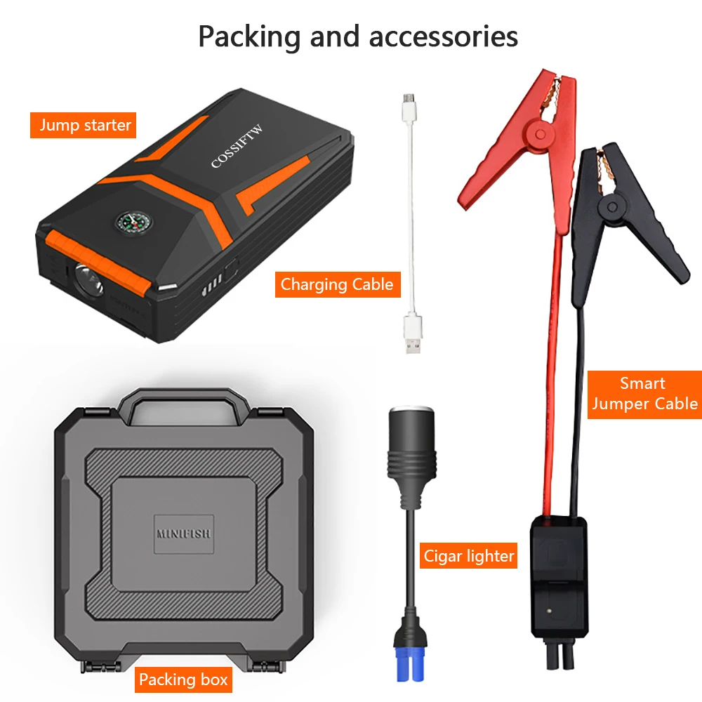 Car Jump Starter Portable Mini Power Bank 1000A 20000mAh Car Vans Bus Power Back On Device Powerful Booster 5V/16V Output
Car Jump Starter Portable Mini Power Bank 1000A 20000mAh Car Vans Bus Power Back On Device Powerful Booster 5V/16V Output