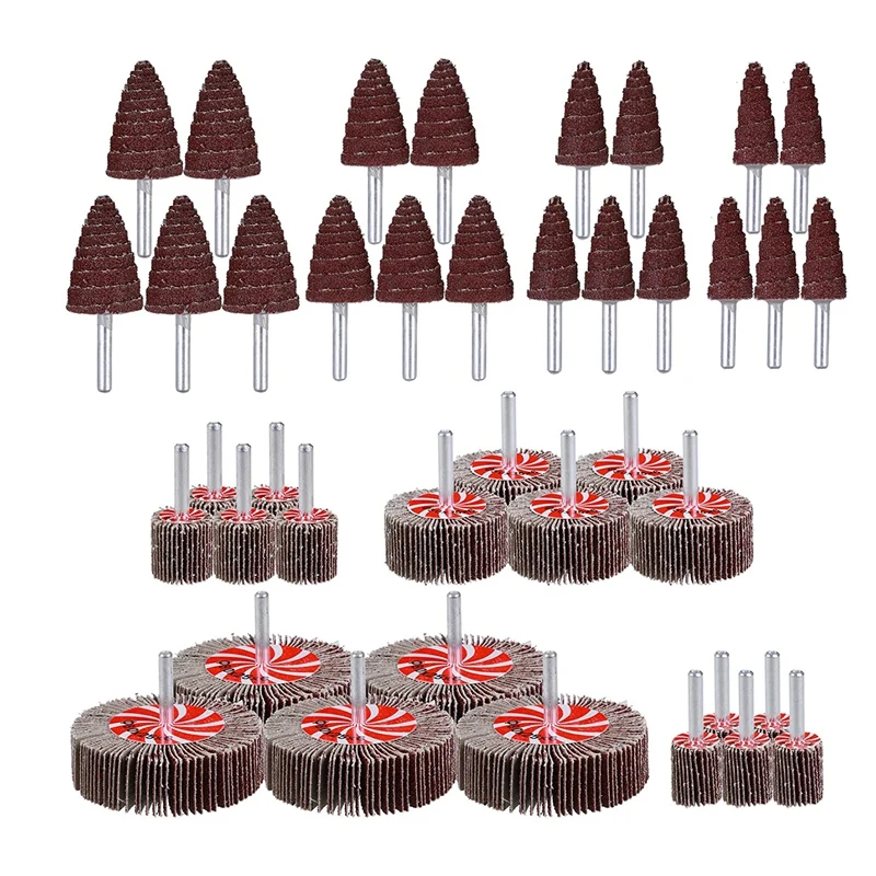 Promotion! 40 Pcs 1/4Inch Abrasive Flap Wheel Sander Set 80 Grit Aluminum Oxide Flap Wheels Cone Shape Sanding Wheel
Promotion! 40 Pcs 1/4Inch Abrasive Flap Wheel Sander Set 80 Grit Aluminum Oxide Flap Wheels Cone Shape Sanding Wheel