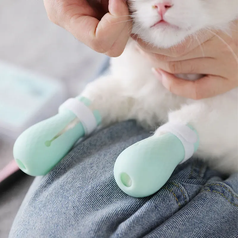 Силиконовая обувь для домашних животных защита лап кошек уход за котятами против