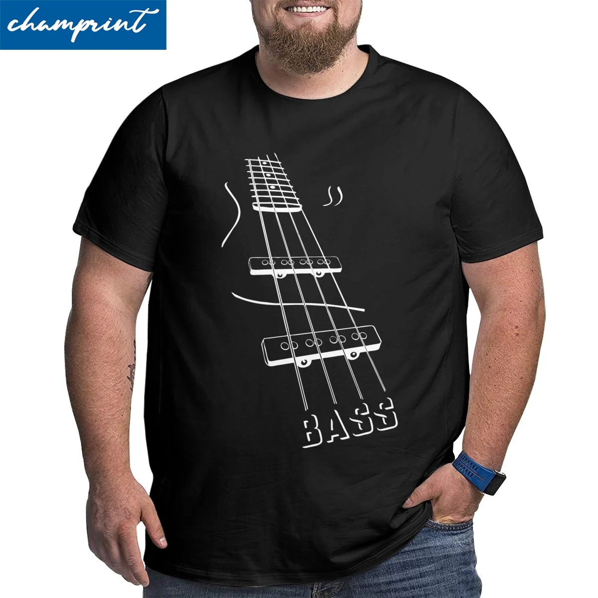 Bass Guitar T-Shirt Men Hipster Pure Cotton Big Tall Tee Shirt Round Neck Short Sleeve T Shirts Plus Size 4XL 5XL 6XL Tops
Bass Guitar T-Shirt Men Hipster Pure Cotton Big Tall Tee Shirt Round Neck Short Sleeve T Shirts Plus Size 4XL 5XL 6XL Tops