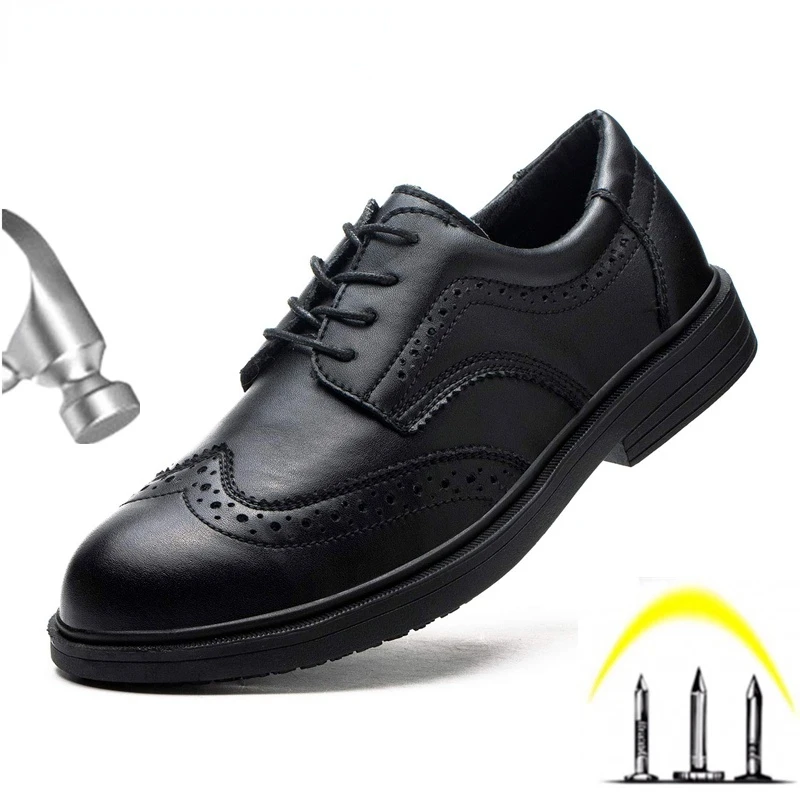 New Safety Work Shoes Indestructible Steel-Toe Waterproof Leather With Slip-Resistant Rubber Sole Work Safety Shoes For Men
New Safety Work Shoes Indestructible Steel-Toe Waterproof Leather With Slip-Resistant Rubber Sole Work Safety Shoes For Men