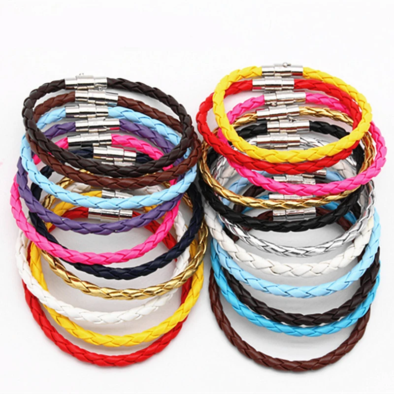 Newest 10Ppcs PU Braided Leather Bracelet Cord with Magnetic Clasp 4mm 16-25cm Mixed Colors DIY Men Jewelry Bracelets
Newest 10Ppcs PU Braided Leather Bracelet Cord with Magnetic Clasp 4mm 16-25cm Mixed Colors DIY Men Jewelry Bracelets