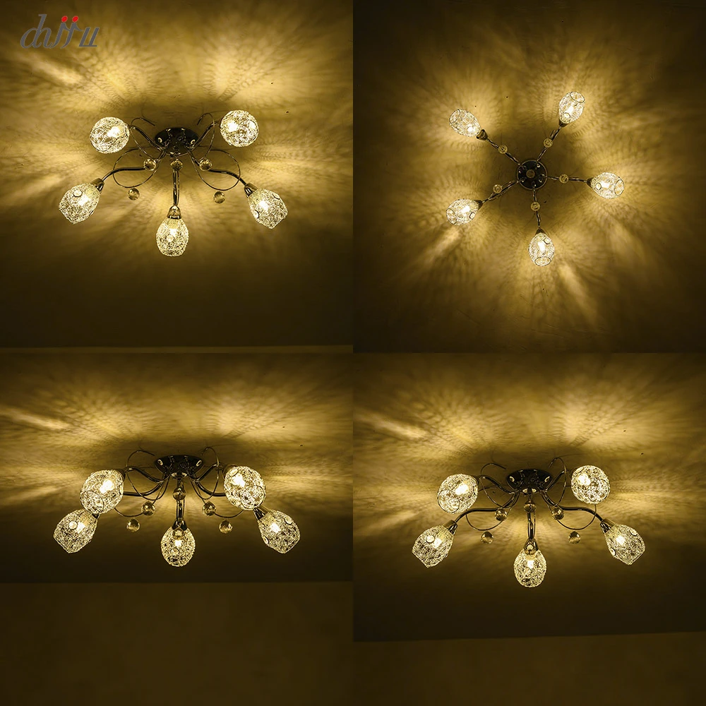 CHJJLL 5 Head with Bulb LED Ceiling Chandelier Light Modern Simple Crystal Ceiling Lamp Living Room Bedroom Dining Study Foyer
CHJJLL 5 Head with Bulb LED Ceiling Chandelier Light Modern Simple Crystal Ceiling Lamp Living Room Bedroom Dining Study Foyer