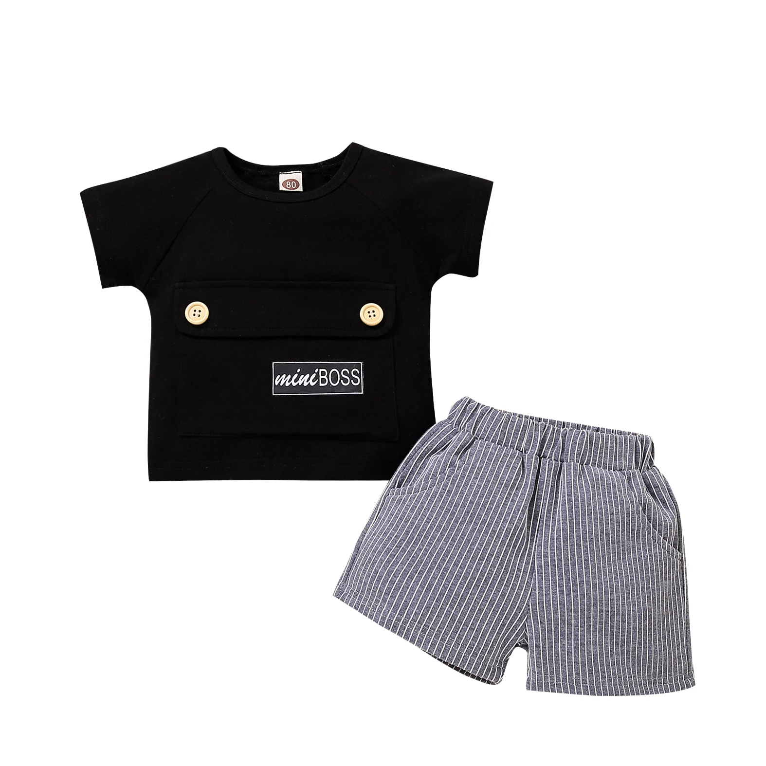 OPPERIAYA Kids Short Sleeve Mini Boss Letter Print Tops Pocket Decoration Elastic Waist striped Shorts Summer Baby Boys Clothing
OPPERIAYA Kids Short Sleeve Mini Boss Letter Print Tops Pocket Decoration Elastic Waist striped Shorts Summer Baby Boys Clothing