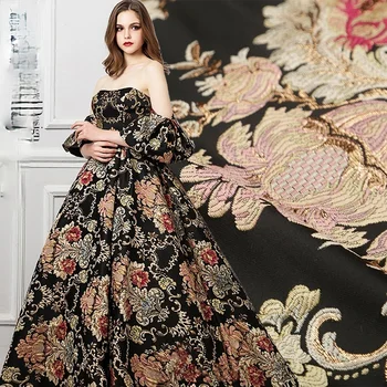 Designer jacquard fabric High-precision jacquard fashion fabric embossed palace style dress cheongsam wedding dress fabric