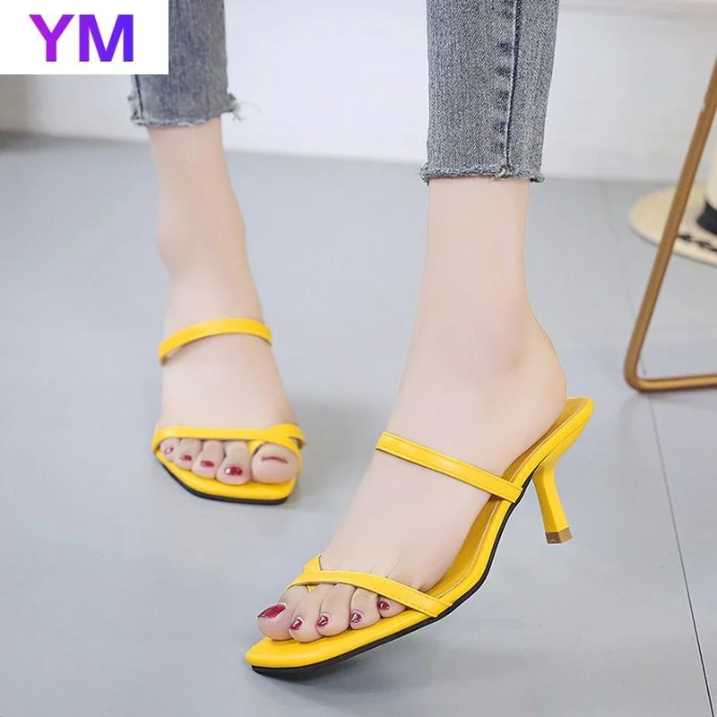 2021 New Women Sandals Leather Yellow Sexy Pumps Fashion Wedding Stiletto Zapatillas Mujer Casa Sapatos Femininos Sandals Women 
2021 New Women Sandals Leather Yellow Sexy Pumps Fashion Wedding Stiletto Zapatillas Mujer Casa Sapatos Femininos Sandals Women