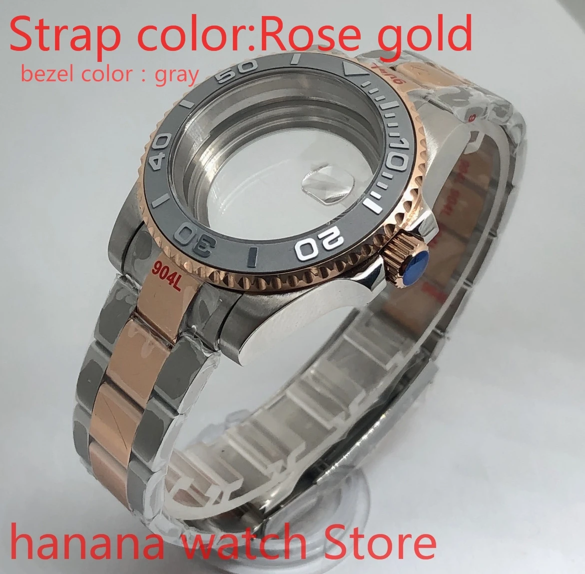 BLIGER Transparent cover 904L stainless steel rose gold strap bracelet with 40mm sapphire glass ETA NH36 MH35 case,bezel gray 
BLIGER Transparent cover 904L stainless steel rose gold strap bracelet with 40mm sapphire glass ETA NH36 MH35 case,bezel gray