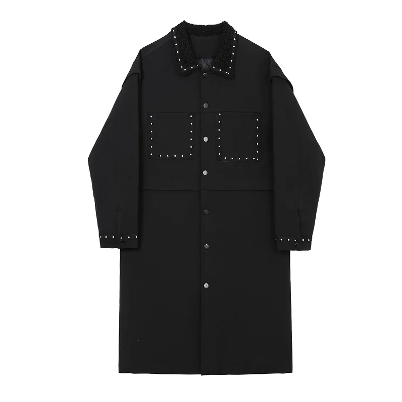 New Male Streetwear Fashion Casual Black Warm Jacket Overcoat Men Winter Thicken Cotton Padded Rivet Long Parkas Coat Outerwear
New Male Streetwear Fashion Casual Black Warm Jacket Overcoat Men Winter Thicken Cotton Padded Rivet Long Parkas Coat Outerwear
