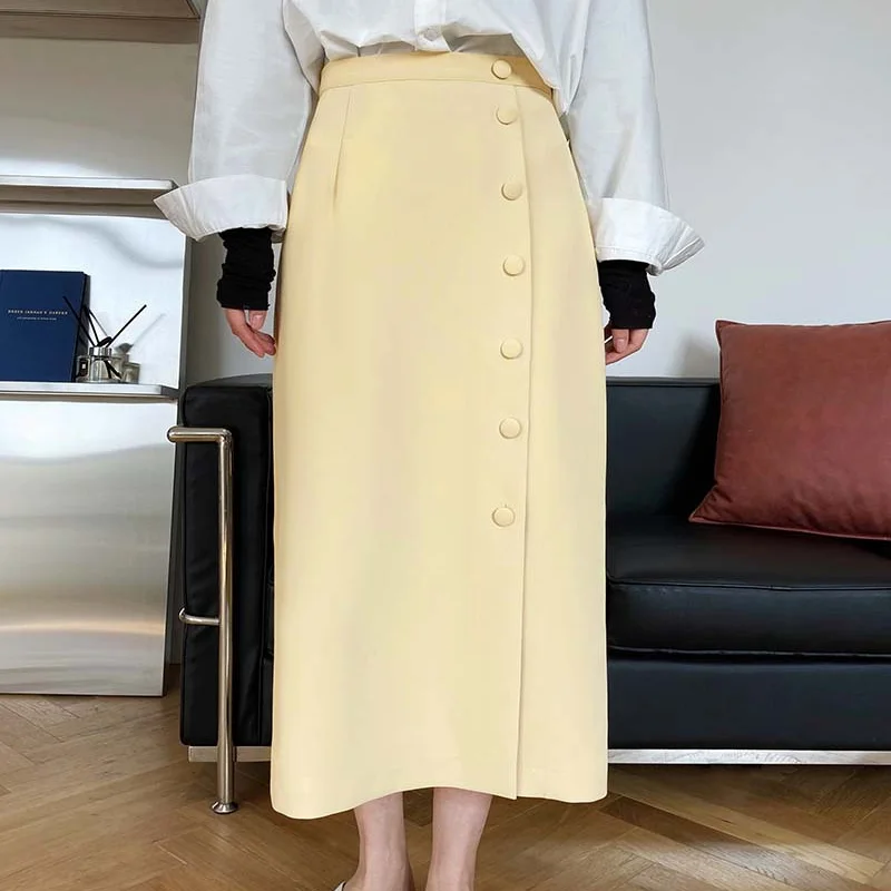 2021 Spring Summer Casual High Waist Straight Skirts Simple Solid A Line Mujer Faldas Elegant Temperament All Match Trendy Skirt
2021 Spring Summer Casual High Waist Straight Skirts Simple Solid A Line Mujer Faldas Elegant Temperament All Match Trendy Skirt