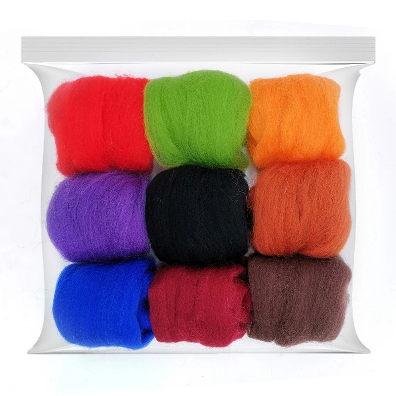 10g Wool Roving (9 Colors) 19 Microns Superfine Merino Wool Sheep Wool Needle Felting Wool for Wool Felting Kit (H)
10g Wool Roving (9 Colors) 19 Microns Superfine Merino Wool Sheep Wool Needle Felting Wool for Wool Felting Kit (H)