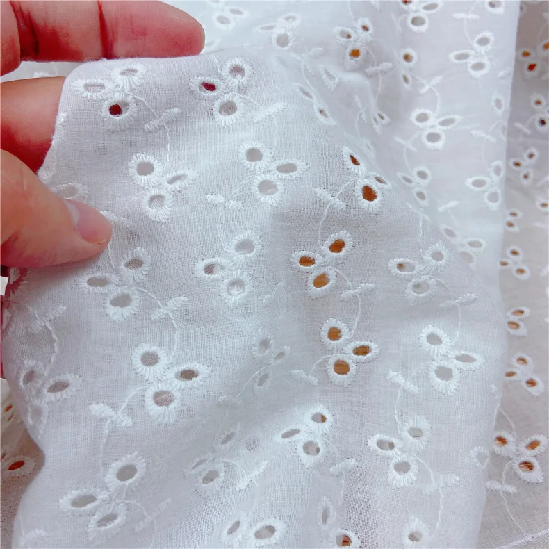 White Hollowed Eyelet Embroidery Fabric Cotton Fabric for Dress,Shirts,Children Clothing,Curtain Decor
White Hollowed Eyelet Embroidery Fabric Cotton Fabric for Dress,Shirts,Children Clothing,Curtain Decor