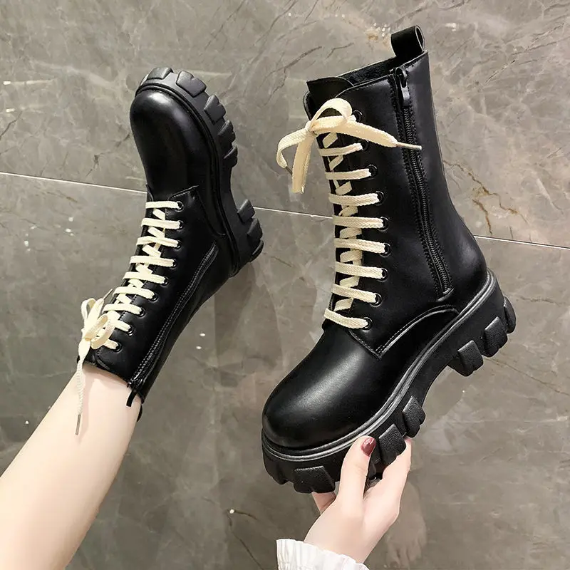 Women Botas Mujer Lace-Up Shoes Women Pure Color High-Heeled Women Mid-Culf Long Tube Zipper Boots
Women Botas Mujer Lace-Up Shoes Women Pure Color High-Heeled Women Mid-Culf Long Tube Zipper Boots