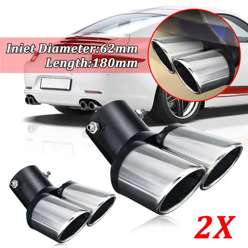 Universal Car Decoration Chrome Tail Pipe Stainless Steel Curved Dual-outlet Exhaust Trim Muffler Pipe Tail Car Accessories
Universal Car Decoration Chrome Tail Pipe Stainless Steel Curved Dual-outlet Exhaust Trim Muffler Pipe Tail Car Accessories