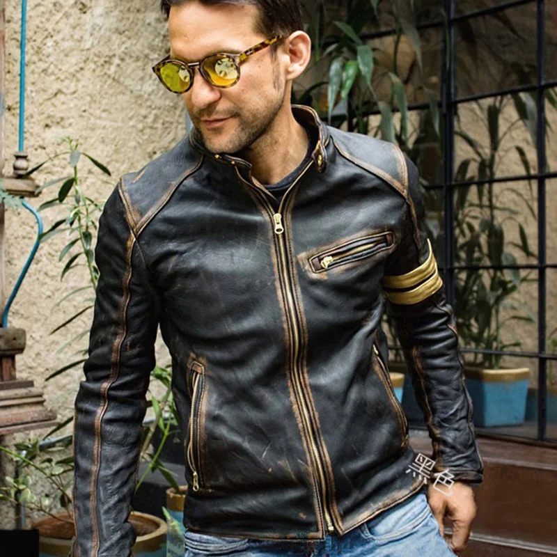 Leather New Punk Jacket Men Stand Collar Vintage Motorcycle Coat British Style Solid Color Mens Leather Jackets and Coats M-5XL
Leather New Punk Jacket Men Stand Collar Vintage Motorcycle Coat British Style Solid Color Mens Leather Jackets and Coats M-5XL