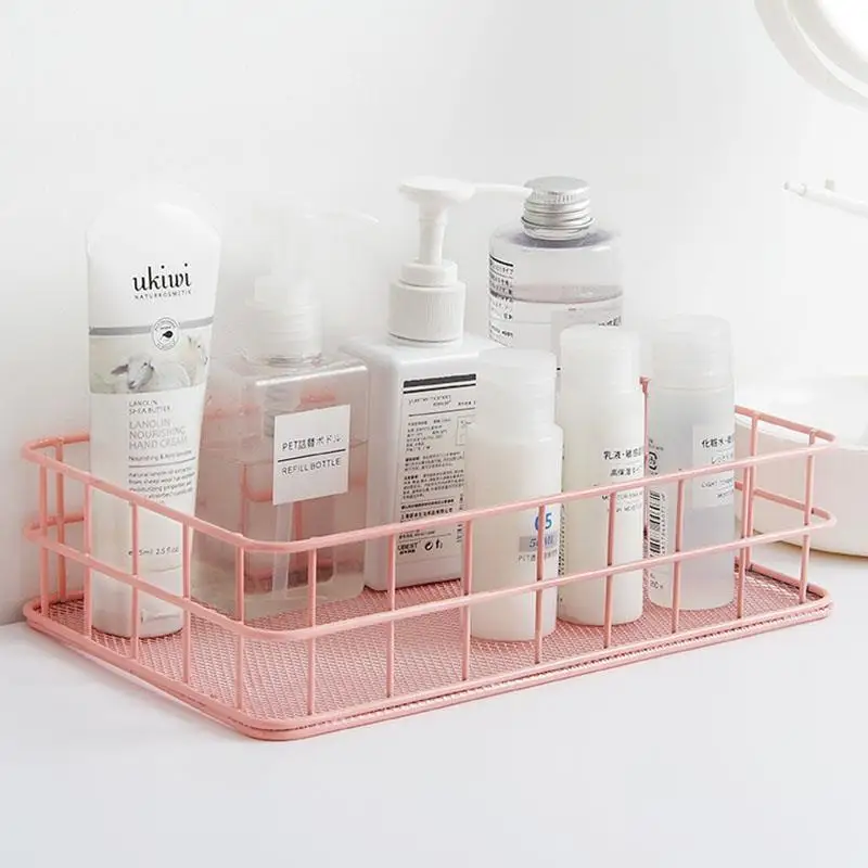 Metal Storage Basket Multifunctional Cosmetics Tableware Sundries Organizer Household Bathroom Kitchen Desktop Storage Container 
Metal Storage Basket Multifunctional Cosmetics Tableware Sundries Organizer Household Bathroom Kitchen Desktop Storage Container