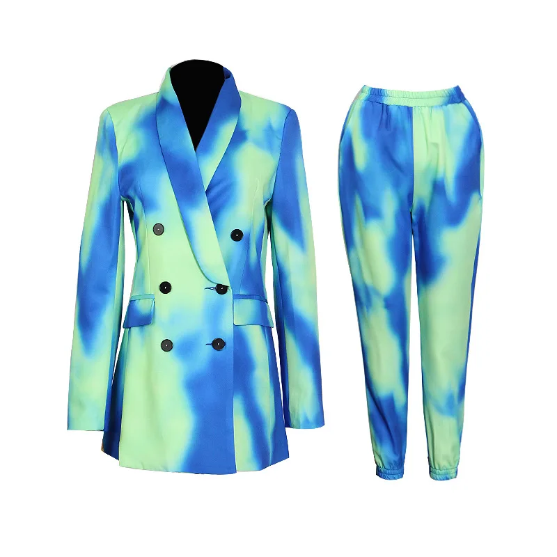 Spring Autumn New Casual Set For Women Long Sleeve Double-breasted lapel blazer High Waist Pants printing Two Piece Set Female
Spring Autumn New Casual Set For Women Long Sleeve Double-breasted lapel blazer High Waist Pants printing Two Piece Set Female