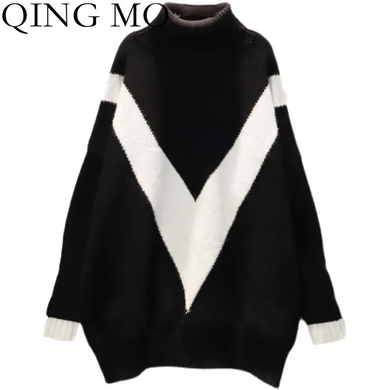 QING MO 2021 Autumn Winter New High Neck Knitted Pullover Sweater Women Fashion Printing Plus Size Women Sweater Black ZWL1680
QING MO 2021 Autumn Winter New High Neck Knitted Pullover Sweater Women Fashion Printing Plus Size Women Sweater Black ZWL1680