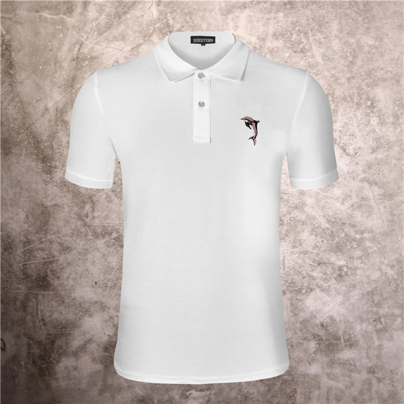 Luxury Brand Men's Polo shirts Embroidery Dolphin Beading Fashion Casual Lapel Short Sleeve Polos Hip Hop Street Tops Tee 2020
Luxury Brand Men's Polo shirts Embroidery Dolphin Beading Fashion Casual Lapel Short Sleeve Polos Hip Hop Street Tops Tee 2020