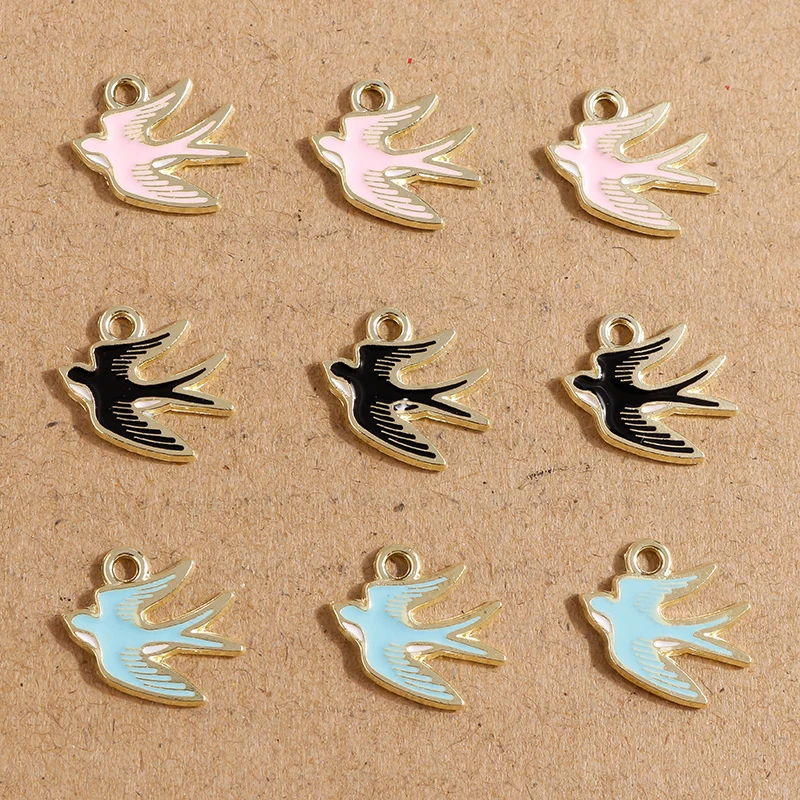 10pcs 16*13mm Cute Animal Bird Charms for Jewelry Making Enamel Swallow Charms Pendants for DIY Necklaces Drop Earrings Gifts
10pcs 16*13mm Cute Animal Bird Charms for Jewelry Making Enamel Swallow Charms Pendants for DIY Necklaces Drop Earrings Gifts