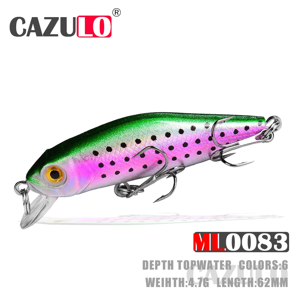 Minnow Fishing Lures Accesorios Isca Artificial Weights 4.7g 62mm Floating Baits Topwater Wobblers De Pesca For Blackfish Leurre 
Minnow Fishing Lures Accesorios Isca Artificial Weights 4.7g 62mm Floating Baits Topwater Wobblers De Pesca For Blackfish Leurre