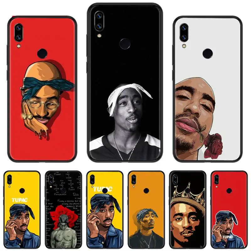 2pac Тупак рэп мужской певец печать чехол для телефона оболочка Xiaomi Redmi Note 4 4x5 6 7 8 pro