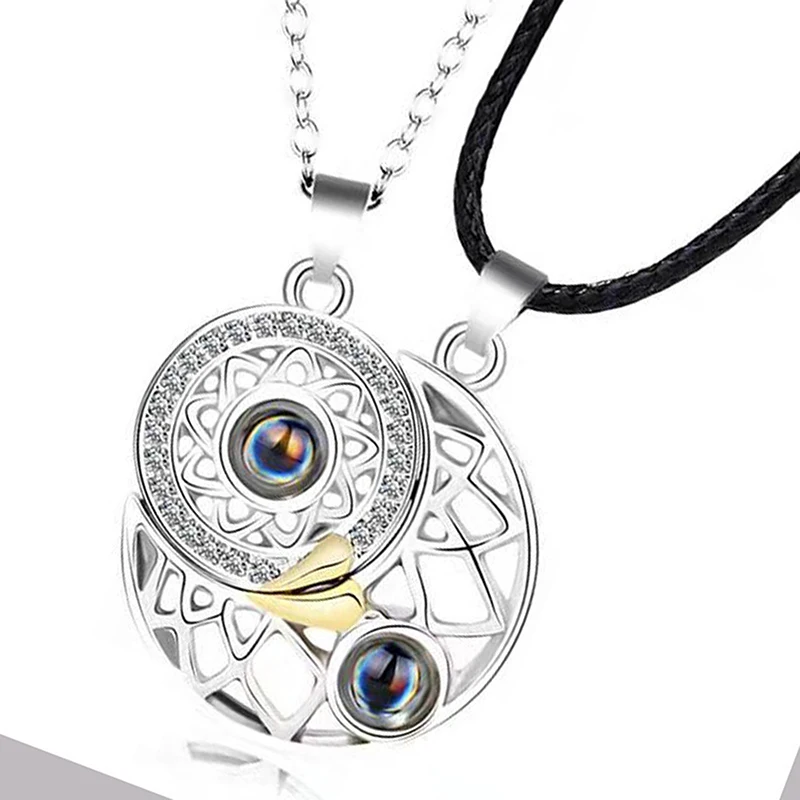 Парные ожерелья 2 шт., 100 языков, солнце и луна, флуоресцентная память 
Парные ожерелья 2 шт., 100 языков, солнце и луна, флуоресцентная память